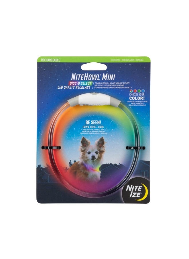 Nite Ize NiteHowl Mini Rechargeable LED Safety Necklace, Disc-O Select - Rechargeable Light Up Dog Necklace with LED Lights - Dog Accessories with Rechargeable Batteries - Mini, Disc-O Select - Image 1