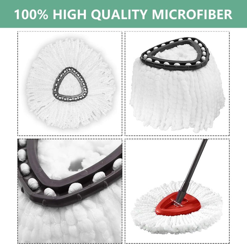 Isquene 10 PCS Mop Heads Replacements, Spin Mop Replacement Head Deep Cleaning Machine Washable and Easy-to-Replace,Spin Mop Refill Replacement Head 100% Microfiber,Mop Head for O-Ceda EasyWrin(White) - Image 3