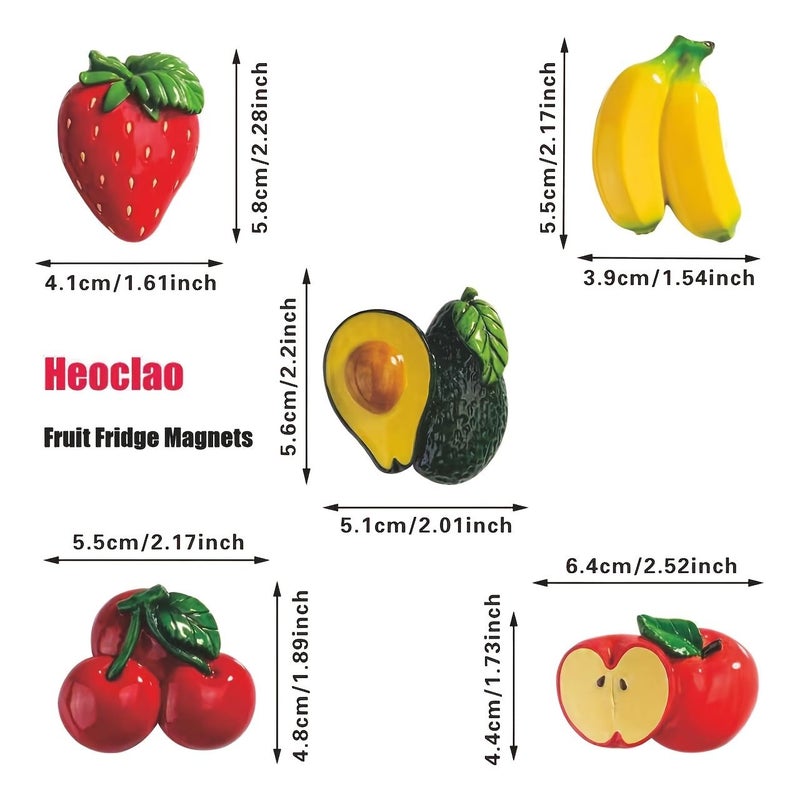 2D Flat 10pcs Cute Fruit Appliance Magnets Set Magnetic Decor For Dishwasher Refrigerator Whiteboard Fun Kitchen And Office Additions Christmas Gift Flat Magnetic Fruit Decoration - Image 3