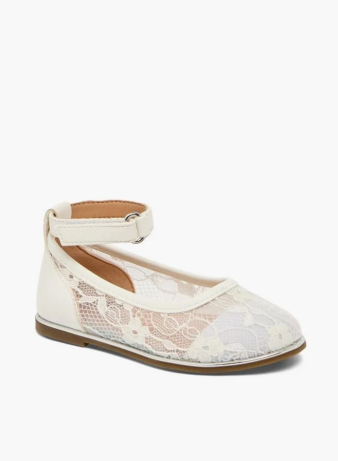 Barefeet Girls Floral Lace Ballerina Shoes