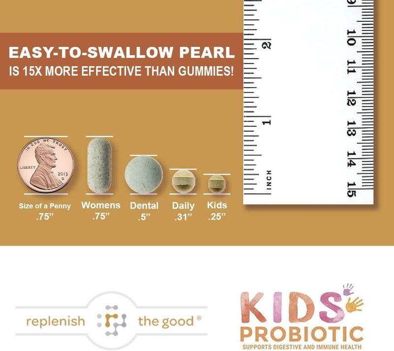 Replenish the Good Kids Vegan Probiotics 60 Tiny Pearls  Antibiotic Recovery  Helps Support Kids Immune  Digestive System  15x More Effective Than Gummies  Sugar Free Easy to Swallow - Image 2