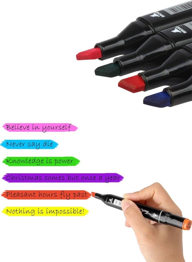 40 لون علامة قلم مجموعة لون مزدوج الرأس الفنية رسم كتاب تلوين رسم كاريكاتير وتصميم - Image 2