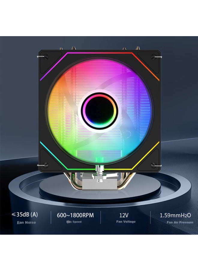 Jplayer Ziyi Co-branded Edition 4 Copper Tube Cpu Cooler, White, Argb Lighting Synchronization, Intelligent Temperature Control Jps-510 - Image 3