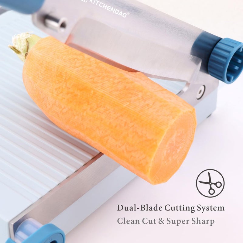 KITCHENDAO KITCHENDAO Multipurpose Cheese Slicer Cutter with Board for Arthritic and Weak Hands, Adjustable Thickness Dial for Block Cheese, Effortless Slicing, Guillotine Sausage Ham Biltong Jerky Slicer  - Image 2