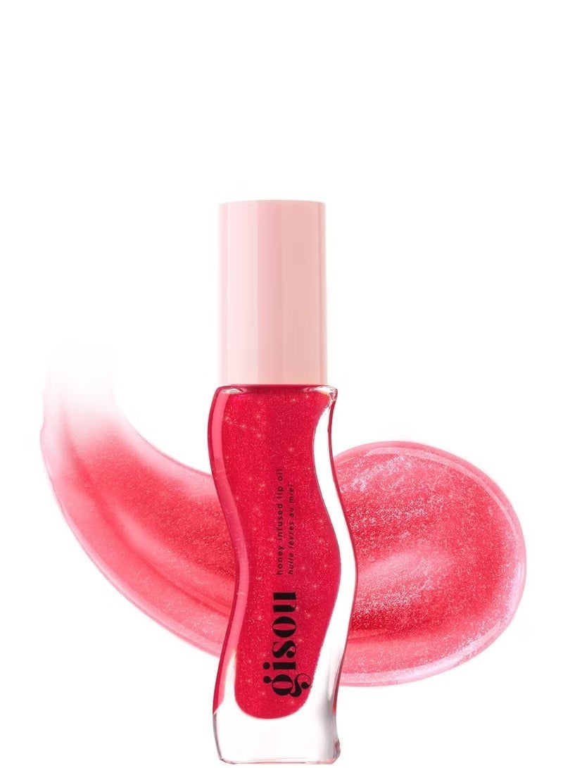 Gisou Honey Infused Lip Oil Cherry on the Cake,Nourishing Lip Moisturizer for Dry Lips, High Shine, Smooth Finish-8 ml - Image 1