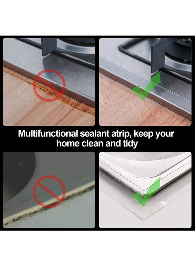 Zikra Self Adhesive Sealing Tape, Transparent Caulk Tape with Silicone Removal Scraper, Waterproof MildewProof Wall Sealant Tape for Bathroom, Kitchen and Toilet, 38 mm X 3.2 M, Single fold - Image 2