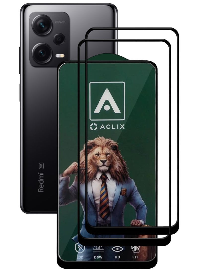 ACLIX 2 Pieces Antistatic ESD Dustproof Premium Quality High Definition Tempered Glass Screen Protector Designed For Xiaomi Redmi Note 12 Pro - Image 1