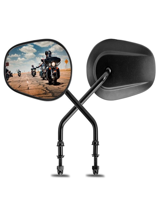 LKV Rear View Mirrors 360 Degree Long Stem Glide Side Cycle Accessories Compatibale with Road King Street Electra Glide Road Glide Dyna Softail 1982-2022 - Image 1