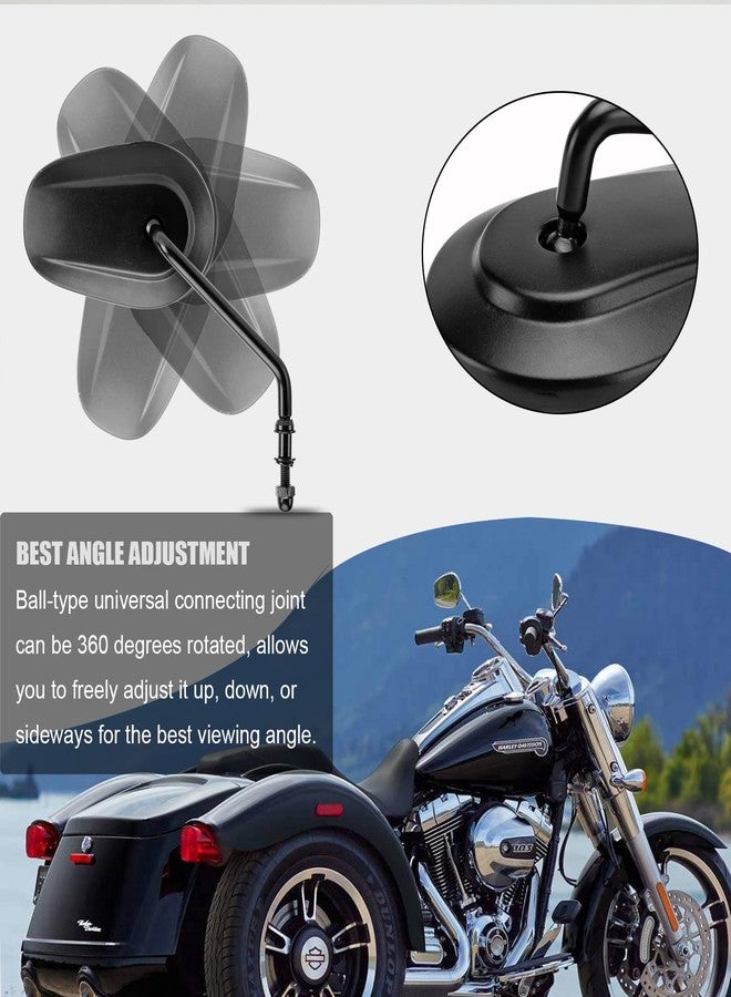 LKV Rear View Mirrors 360 Degree Long Stem Glide Side Cycle Accessories Compatibale with Road King Street Electra Glide Road Glide Dyna Softail 1982-2022 - Image 3