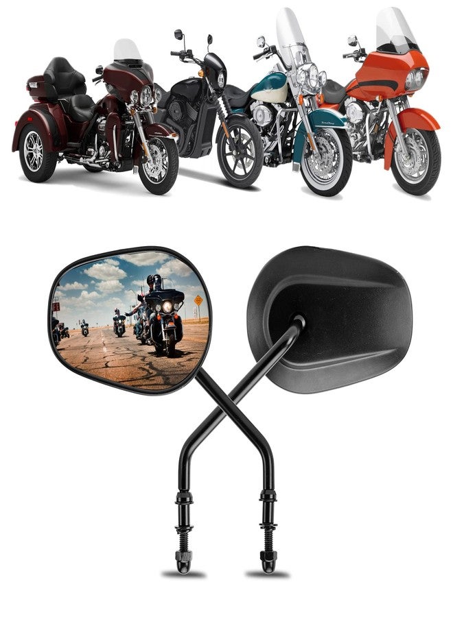LKV Rear View Mirrors 360 Degree Long Stem Glide Side Cycle Accessories Compatibale with Road King Street Electra Glide Road Glide Dyna Softail 1982-2022 - Image 4