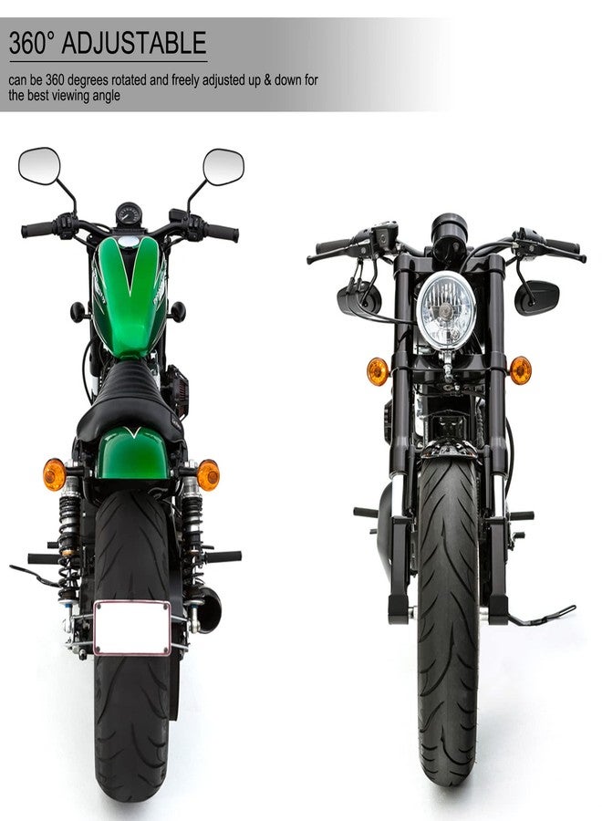 LKV Rear View Mirrors 360 Degree Long Stem Glide Side Cycle Accessories Compatibale with Road King Street Electra Glide Road Glide Dyna Softail 1982-2022 - Image 2