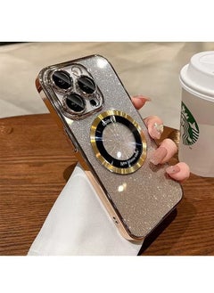 Generic iPhone 15 Pro Max Magsafe Case 【N52 Stronger Magnets】6.7 Inch Slim Thin Magnetic Case Yellowing-Resistant Anti-Drop Shock Absorption Anti-Scratch and Hard Back Crystal Case Cell Phone Case gold 