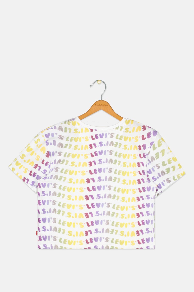 Levi's Toddlers Girl Short Sleeve Graphic Print T-Shirt, Multicolor - Image 2