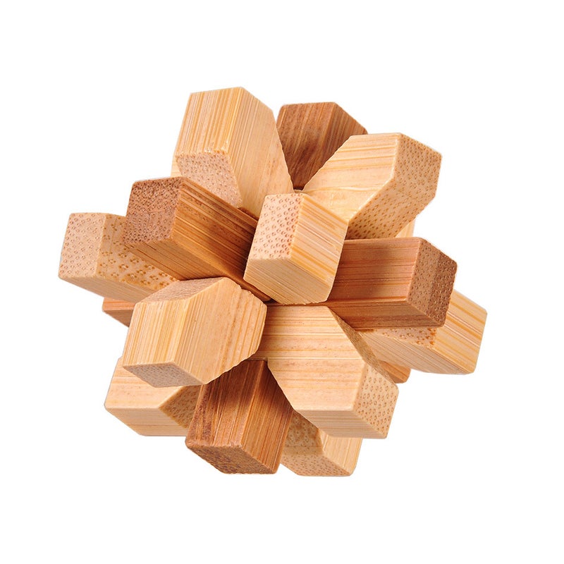Small Bamboo Intelligence Toy Kongming Lock Luban Lock Ball Lock Square Lock Tetrahedron Jupiter Lock Wine Barrel Lock - Image 4