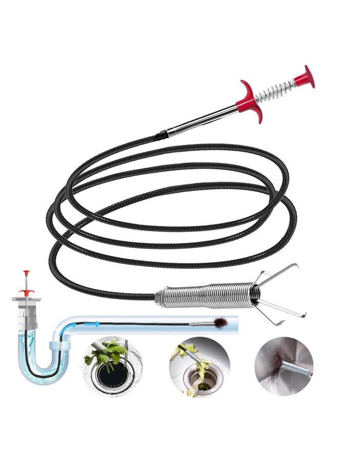 SHUOGUO Drain Snake,116 inch Flexible Grabber Claw Pick Up Reacher Tool,Drain Clog Remover - Gutter Cleaning Tools for Home Sink, Bathroom Tub,Drain, Toilet, Tight Spaces - Image 1
