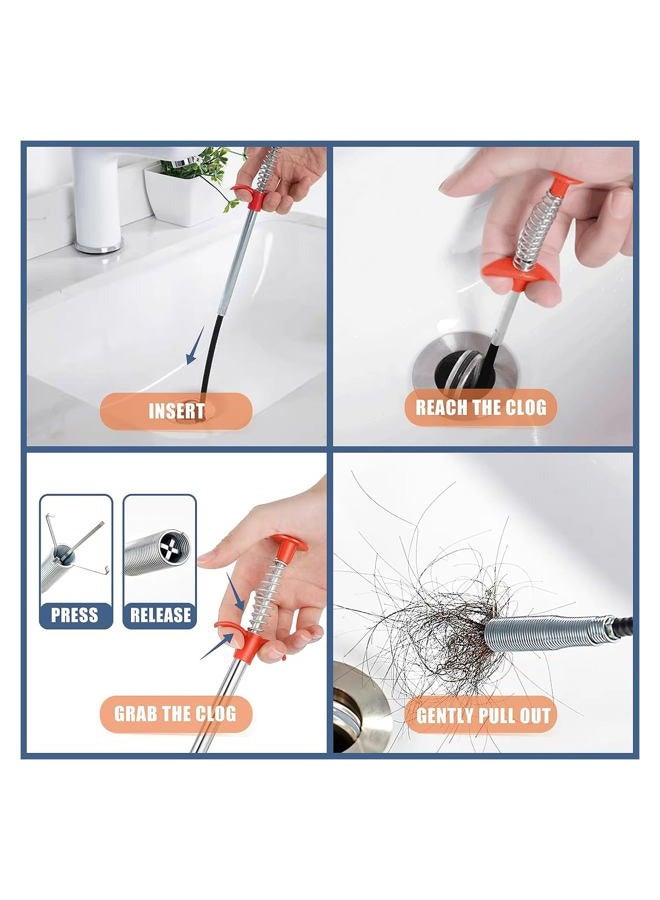 SHUOGUO Drain Snake,116 inch Flexible Grabber Claw Pick Up Reacher Tool,Drain Clog Remover - Gutter Cleaning Tools for Home Sink, Bathroom Tub,Drain, Toilet, Tight Spaces - Image 4