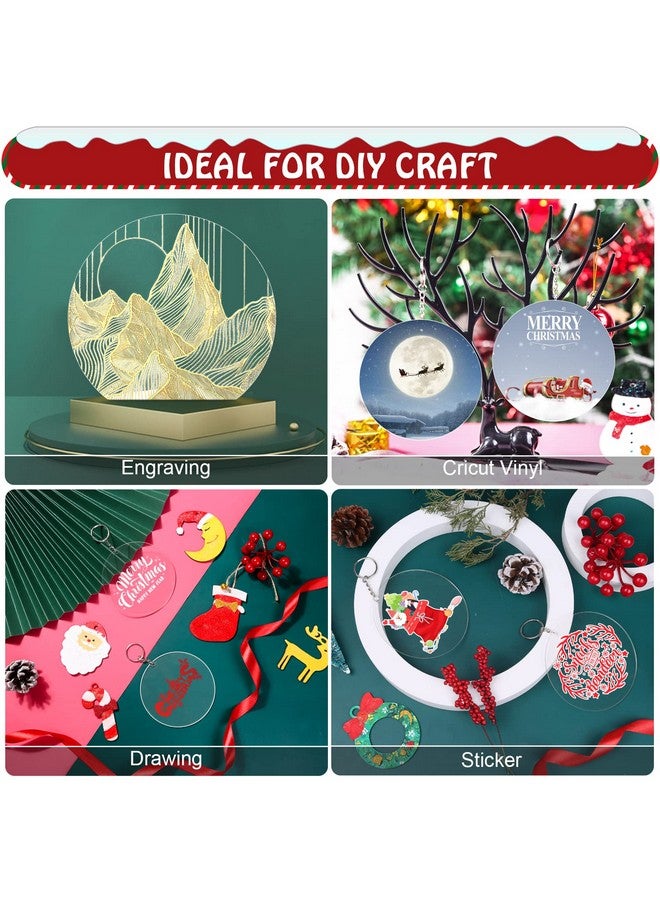 Cludoo 4 Inch Acrylic Ornaments Blanks, 30pcs Clear Round Acrylic Ornament Blanks, Acrylic Circle Disc Ornament Blanks with Hole for Vinyl, Christmas Decor, Engraving, Painting, and DIY Crafting - Image 3