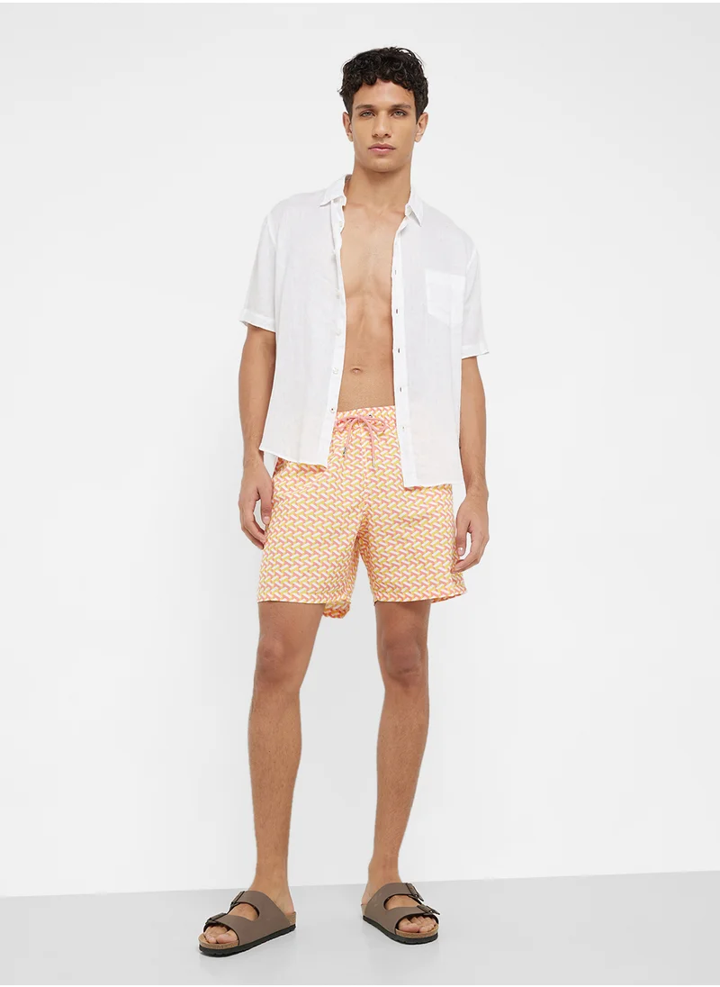 هاكيت Geo Print Swim Shorts