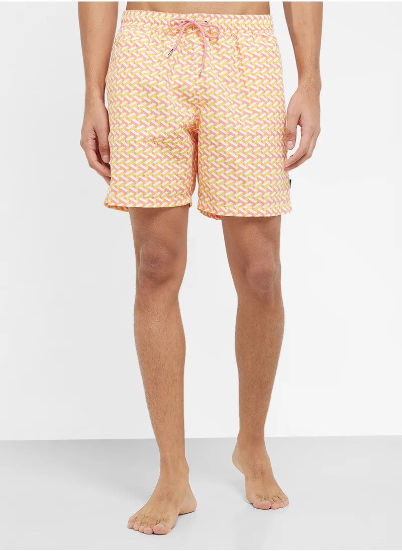 هاكيت Geo Print Swim Shorts