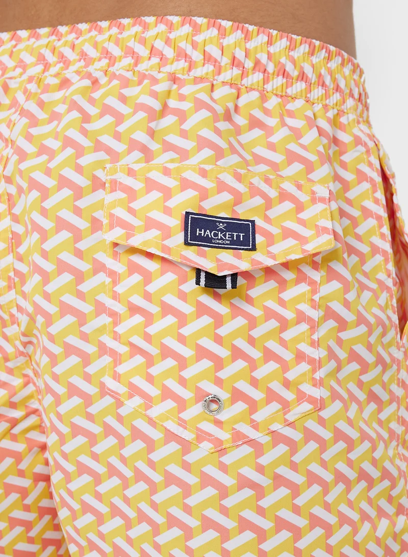 Hackett Geo Print Swim Shorts