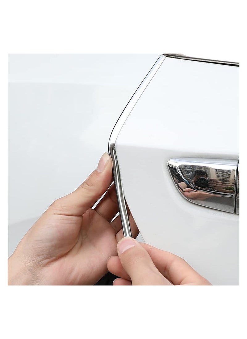 Generic - Universal Car Door Edge Guards U Shape Chrome Trim Strip DIY for Sedan Pickup Decoration Silver - Image 1