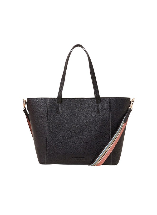 Accessorize London Women's Black Faux Leather Shoulder Bag - Image 1