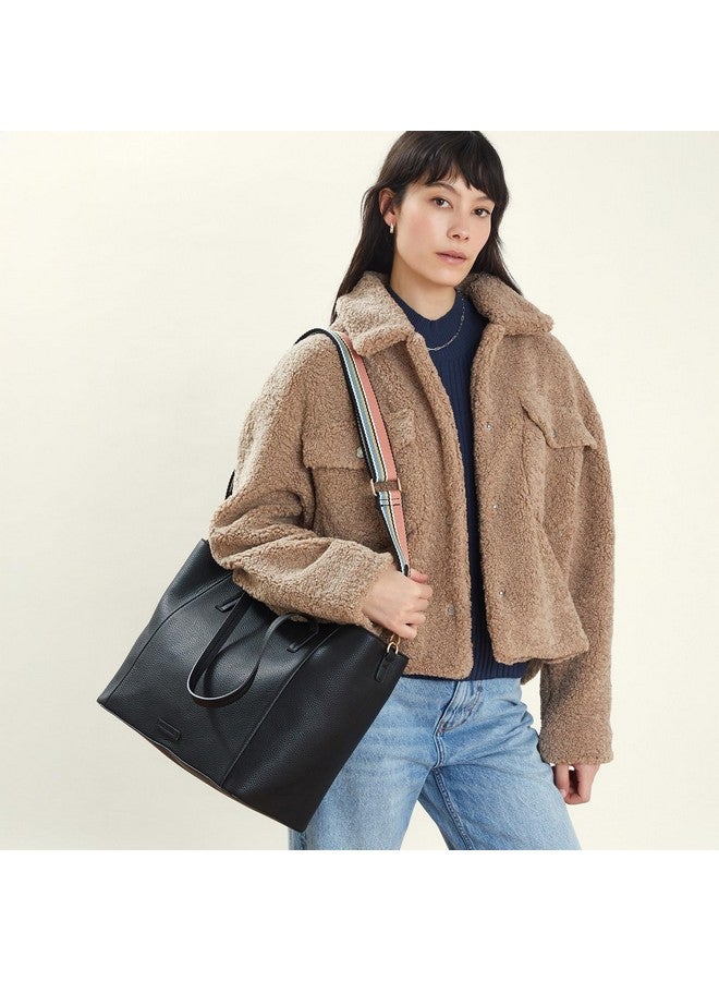 Accessorize London Women's Black Faux Leather Shoulder Bag - Image 2