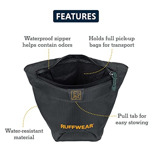 Ruffwear Pack Out Dog Poop Bag Holder HandsFree Waste Dispenser with Belt Leash Clip Durable OdorProof Doggie Pouch for Trail Walks EasyClean Design Basalt Gray Medium - Image 3