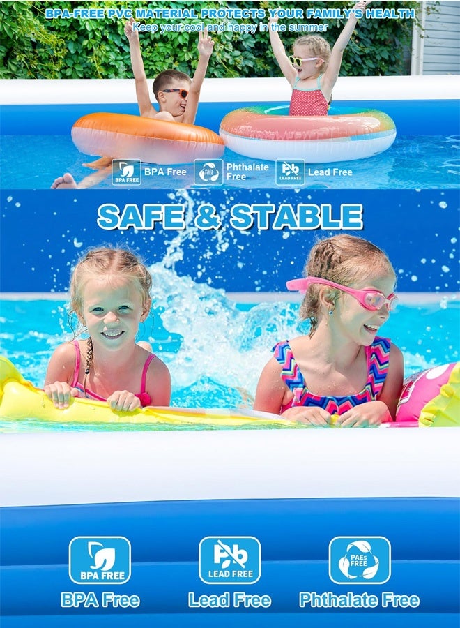 Rectangular Inflatable Pool (Home Edition) 260*171*60cm Heavy-duty inflatable leisure pool/ball pit, suitable for outdoor use in gardens, backyards, and summer water parties for children and adults. An essential for indoor and outdoor summer splashing fun, complete with electric air pump. - Image 5