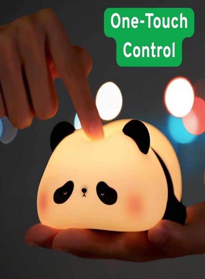 MODINITY Silicone Panda Touch Lamp Night Light for Kids Lover Gifts for Teen Girls Boys Nightlight Lamp Cute Aesthetic Baby Room Decor Gifts for Girlfreinds (Sleeping Panda) - Image 3