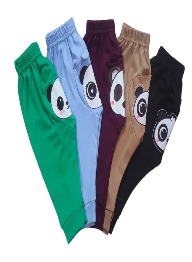 RCW Kids Baby Pants Cotton Pants Emoji Print Soft Lower Payjama Leggings Regular Fit Bottom Ribs Comfortable Sleepwear Toodler Lounge Pant Pant for Boys & Girls (Pack of 5) (3-4 Year) Multicolour - Image 2