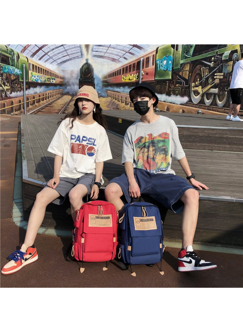 Fashionable Travel Bag Student Backpack Dark Blue - Image 2