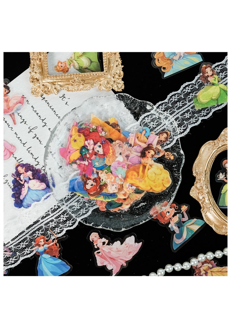 مجموعة ملصقات الحيوانات الأليفة من 50 قطعة من سلسلة أميرات القصص الخيالية، ملصقات زخرفية يدوية الصنع، ملصقات سجل القصاصات، ملصقات مكافأة للأطفال - Image 3