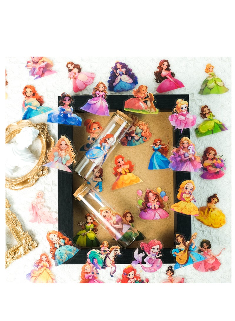 مجموعة ملصقات الحيوانات الأليفة من 50 قطعة من سلسلة أميرات القصص الخيالية، ملصقات زخرفية يدوية الصنع، ملصقات سجل القصاصات، ملصقات مكافأة للأطفال - Image 4