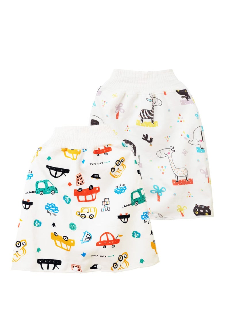 SYOSI 2 Pack Baby Boy Girl Waterproof Cotton Diaper Skirt Shorts Comfy Breathable Potty Training Pants Anti Bed Wetting Clothes for 0-4 Year Old Baby Girls Boys  - Image 1
