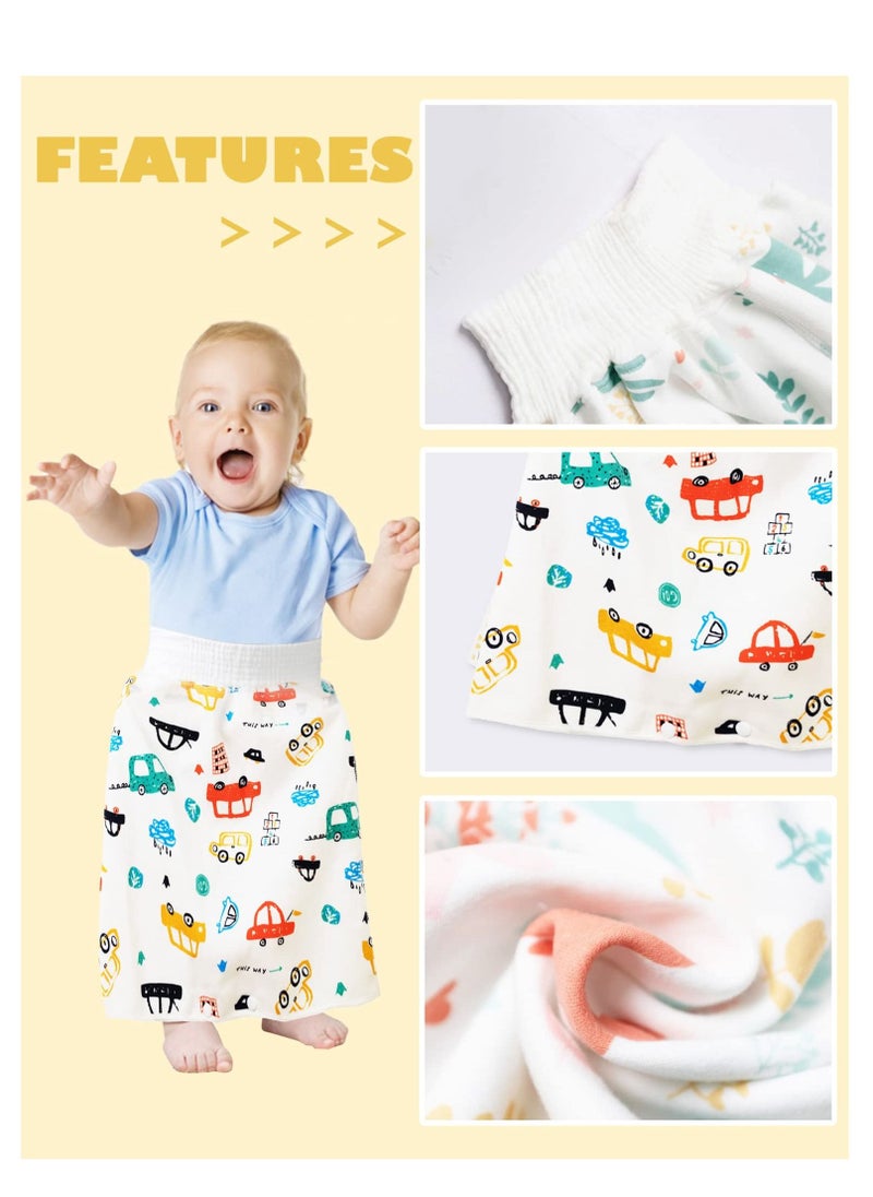 SYOSI 2 Pack Baby Boy Girl Waterproof Cotton Diaper Skirt Shorts Comfy Breathable Potty Training Pants Anti Bed Wetting Clothes for 0-4 Year Old Baby Girls Boys  - Image 3