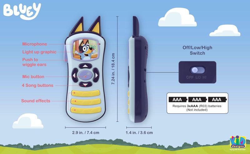 eKids لعبة التحكم عن بعد من eKids بلوي للأطفال الصغار مع موسيقى وتأثيرات صوتية مدمجة، مصممة لعشاق ألعاب بلوي - Image 3