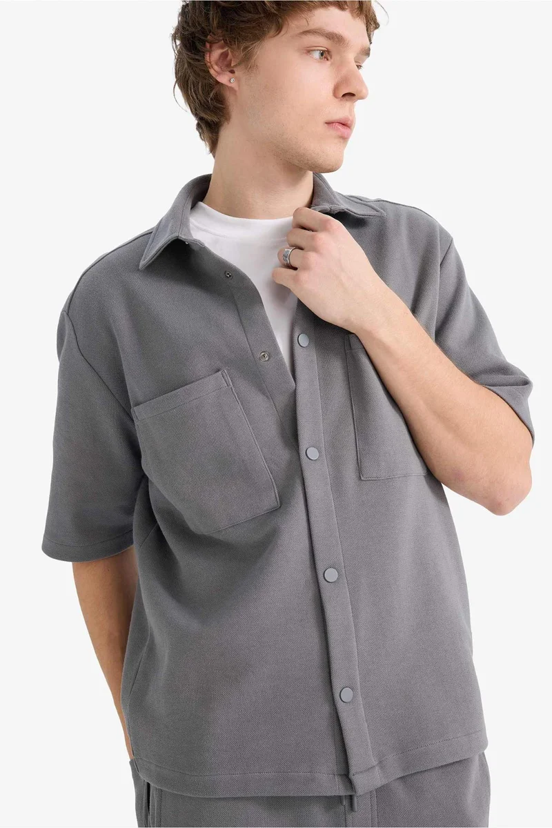 DeFacto 100% Cotton Boxy Fit Shirt