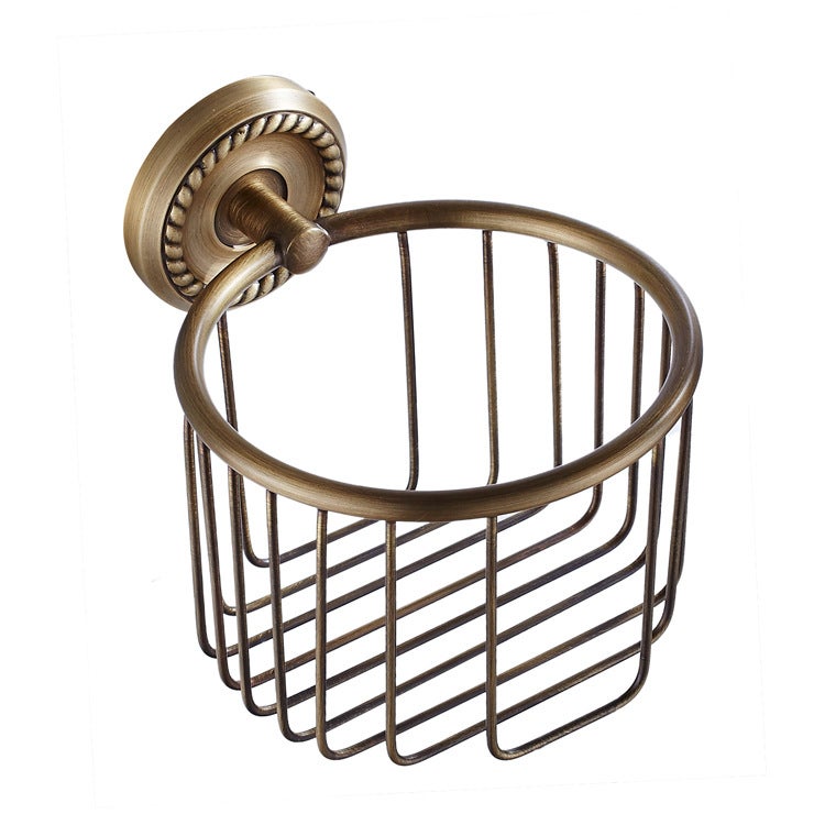 Vintage Copper Bathroom Holder - Antiqu Wall-Mounted Paper Basket with Retro Finish - Image 1