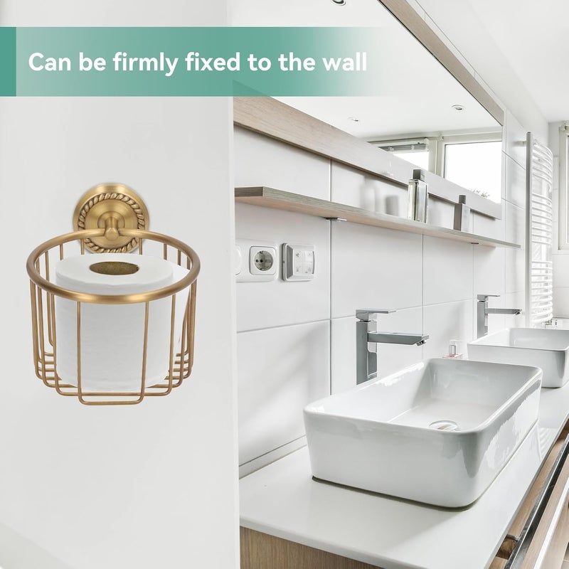 Vintage Copper Bathroom Holder - Antiqu Wall-Mounted Paper Basket with Retro Finish - Image 3