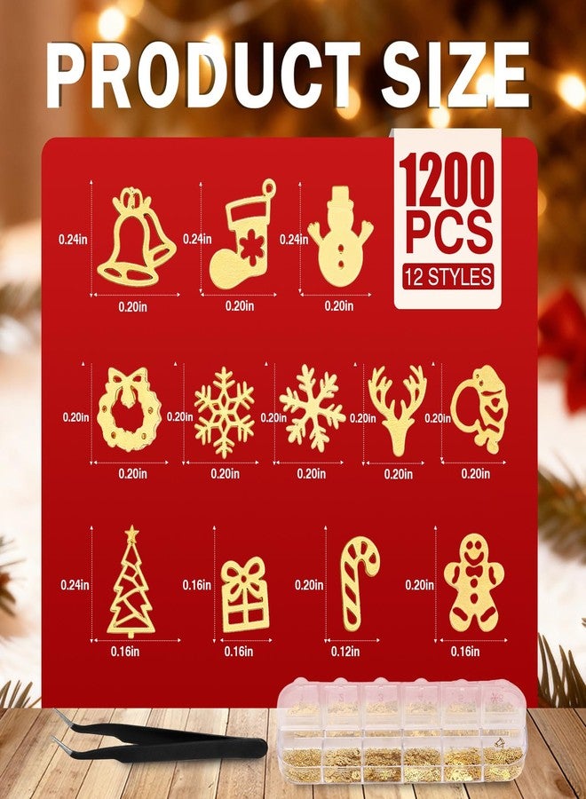 Naler 1200 PCS Tiny Christmas Ornaments for Crafts - 0.2 Inch Metal Embellishments for DIY Crafts, Scrapbooking, Nail Art Accessories, Decorations & Card Making Supplies - Image 2