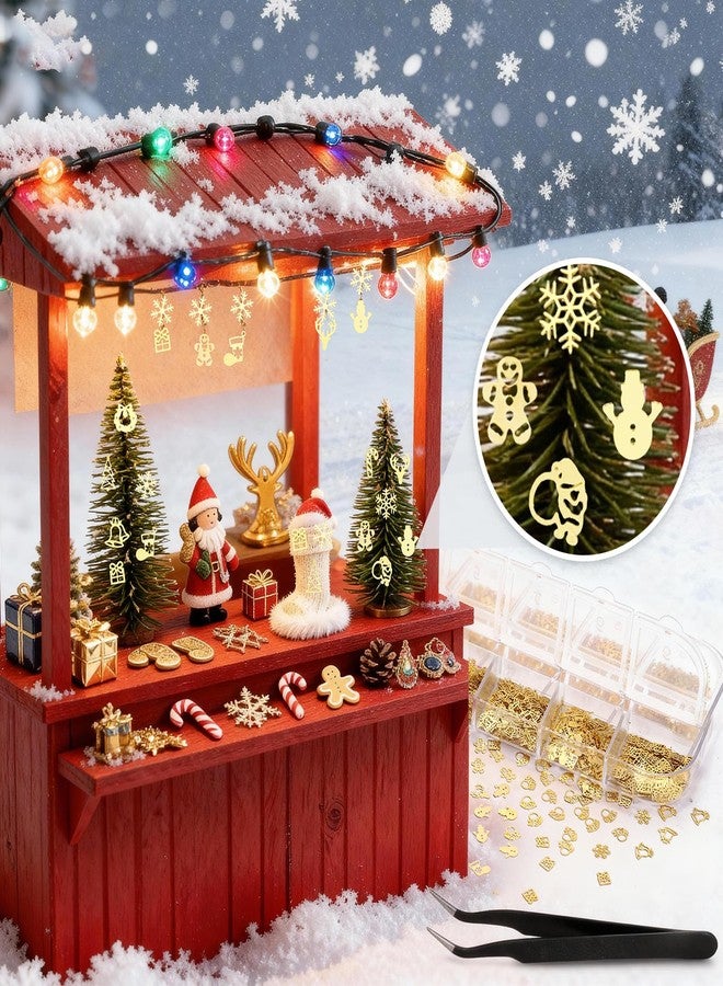 Naler 1200 PCS Tiny Christmas Ornaments for Crafts - 0.2 Inch Metal Embellishments for DIY Crafts, Scrapbooking, Nail Art Accessories, Decorations & Card Making Supplies - Image 5