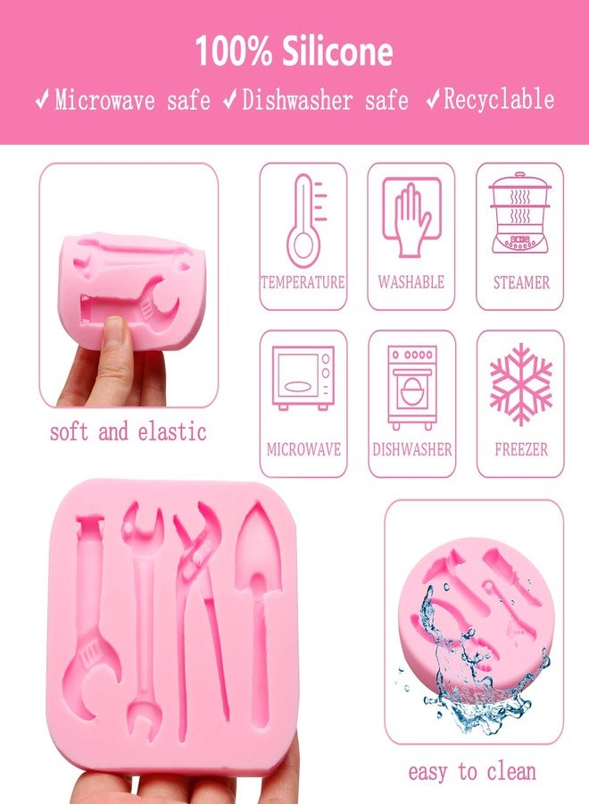Xcake Lcook Construction Tools Silicone Molds Set, 4 Pack Hardware Tools Fondant Molds with Hammer, Wrench, Pliers, Screwdriver Designs for Cake Decoration Cupcake Topper Candy Chocolate Polymer Clay Gum Paste - Image 3