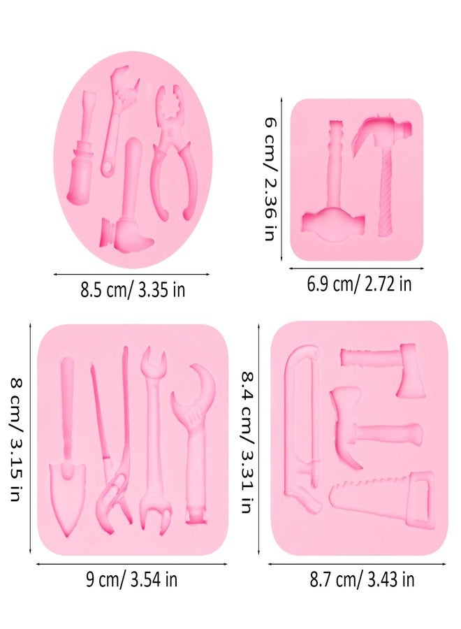 Xcake Lcook Construction Tools Silicone Molds Set, 4 Pack Hardware Tools Fondant Molds with Hammer, Wrench, Pliers, Screwdriver Designs for Cake Decoration Cupcake Topper Candy Chocolate Polymer Clay Gum Paste - Image 2