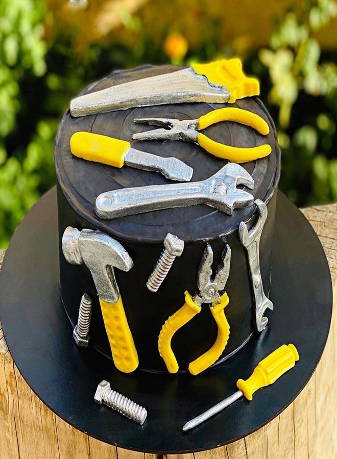 Xcake Lcook Construction Tools Silicone Molds Set, 4 Pack Hardware Tools Fondant Molds with Hammer, Wrench, Pliers, Screwdriver Designs for Cake Decoration Cupcake Topper Candy Chocolate Polymer Clay Gum Paste - Image 5