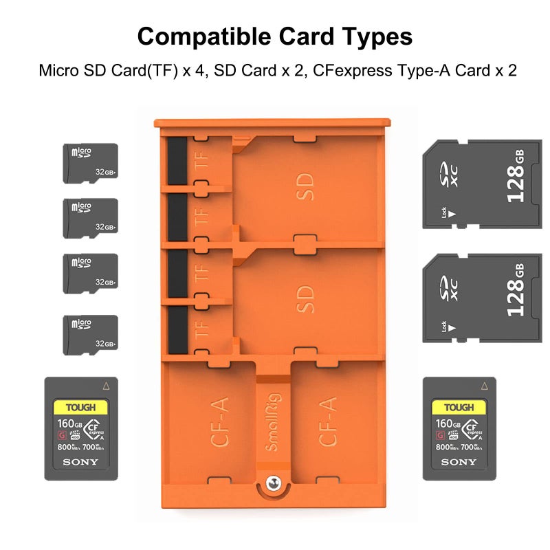 SMALLRIG Memory Card Storage Case SD Card Holder 8 Slots for 2 SD Cards, 2 CFexpress Type-A Cards and 4 TF Cards for Photography Enthusiasts - 4107 - Image 2