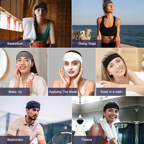 Ztomine Headbands for Women, 8pcs Stretchy Non Slip Soft Cotton Cloth Hair Bands for Sports, Workout, Yoga and Running - Image 5