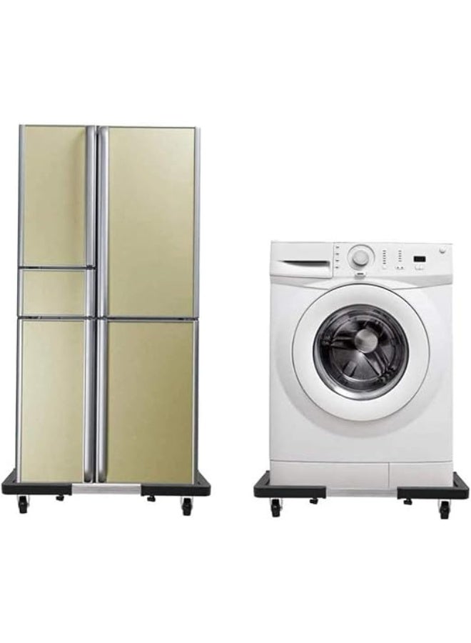 Movable Adjustable Mobile Floor Roller for Freezer Washing Stand Mobile Roller with 4 Locking Wheels - Multifunctional Moving Base for Dryer Washing Machine and Refrigerator - Image 2