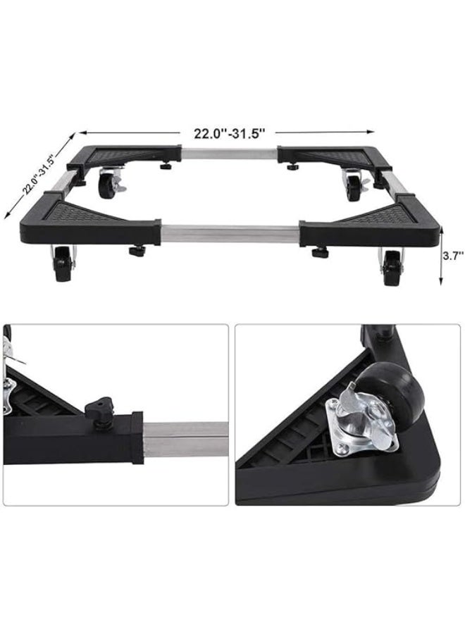 Movable Adjustable Mobile Floor Roller for Freezer Washing Stand Mobile Roller with 4 Locking Wheels - Multifunctional Moving Base for Dryer Washing Machine and Refrigerator - Image 5