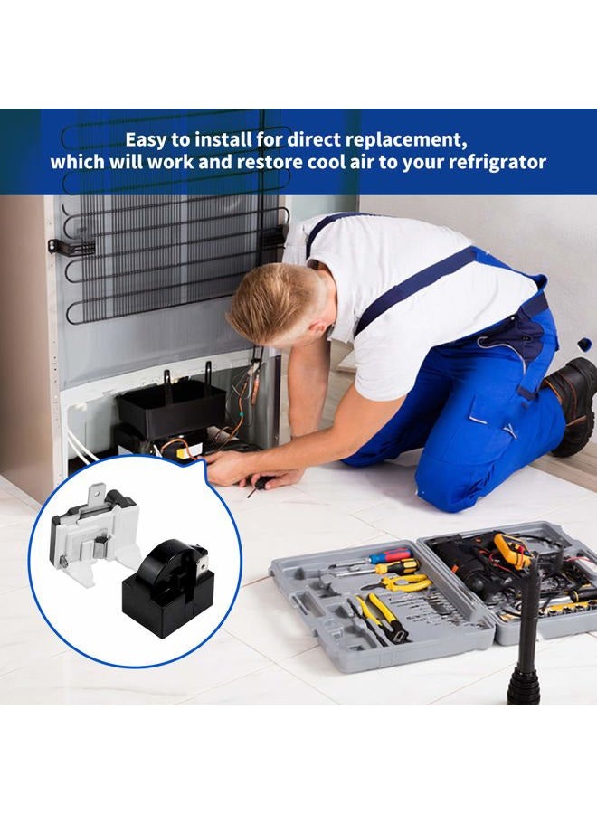 Wehhbtye 2 Kits 1 Pin Refrigerator Starter Relay & Overload Protector, Compatible with LG & Other Brands, 4.7 Ohm, 4.7 Amps, Normally Open, Plug-In, Automatic Operation, DIN Rail Mount - Image 5